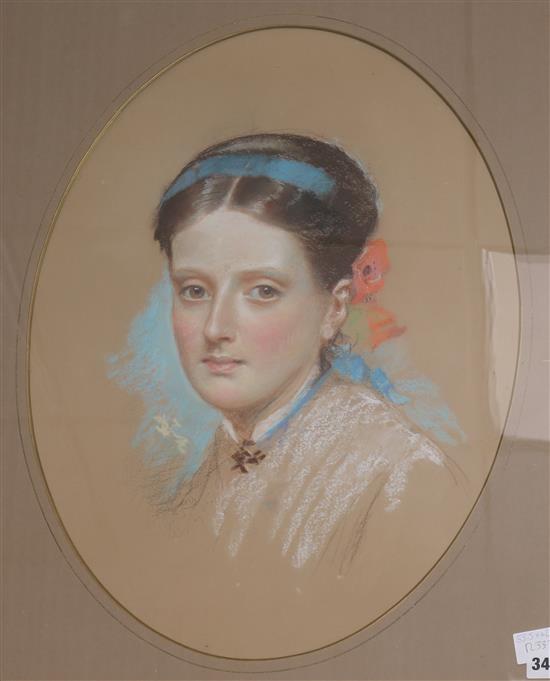 W.Wills 1867 Portrait of a young lady 55 x 42cm.